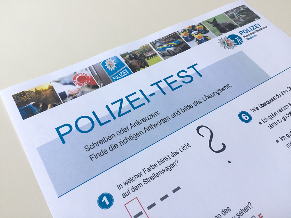 Wer kennt die Antworten im Polizeitest des Polizeipräsidiums Bochum?